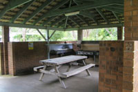 camp kitchen at Lighthouse Beach Holiday Village